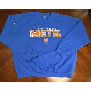 Vintage New York Mets NY Baseball Stitches Sweatshirt MLB SZ XL Blue Never WORN!